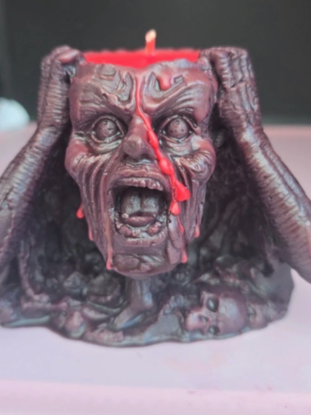 Candle/halloween/ Screaming Torment — Handmade Horror & Halloween Candle